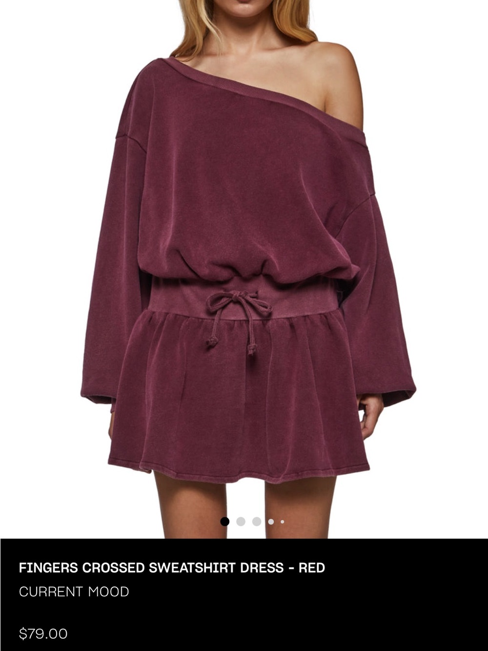 Current Mood One-Shoulder Sweatshirt Dress